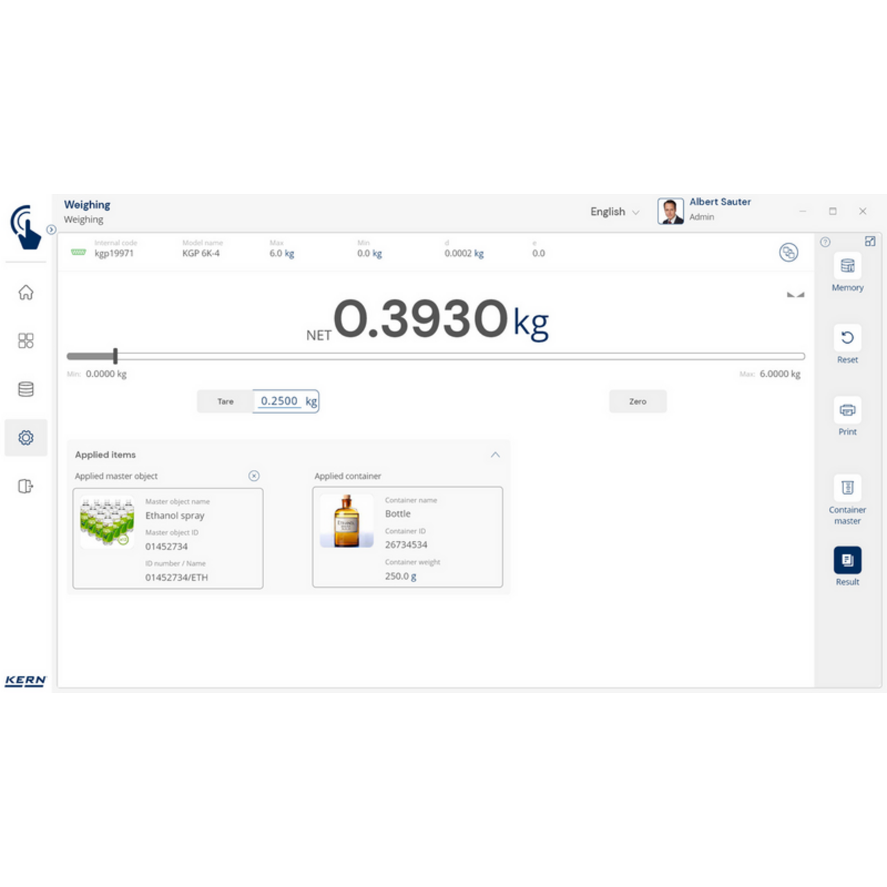 KERN EasyTouch SET-18 Container Master