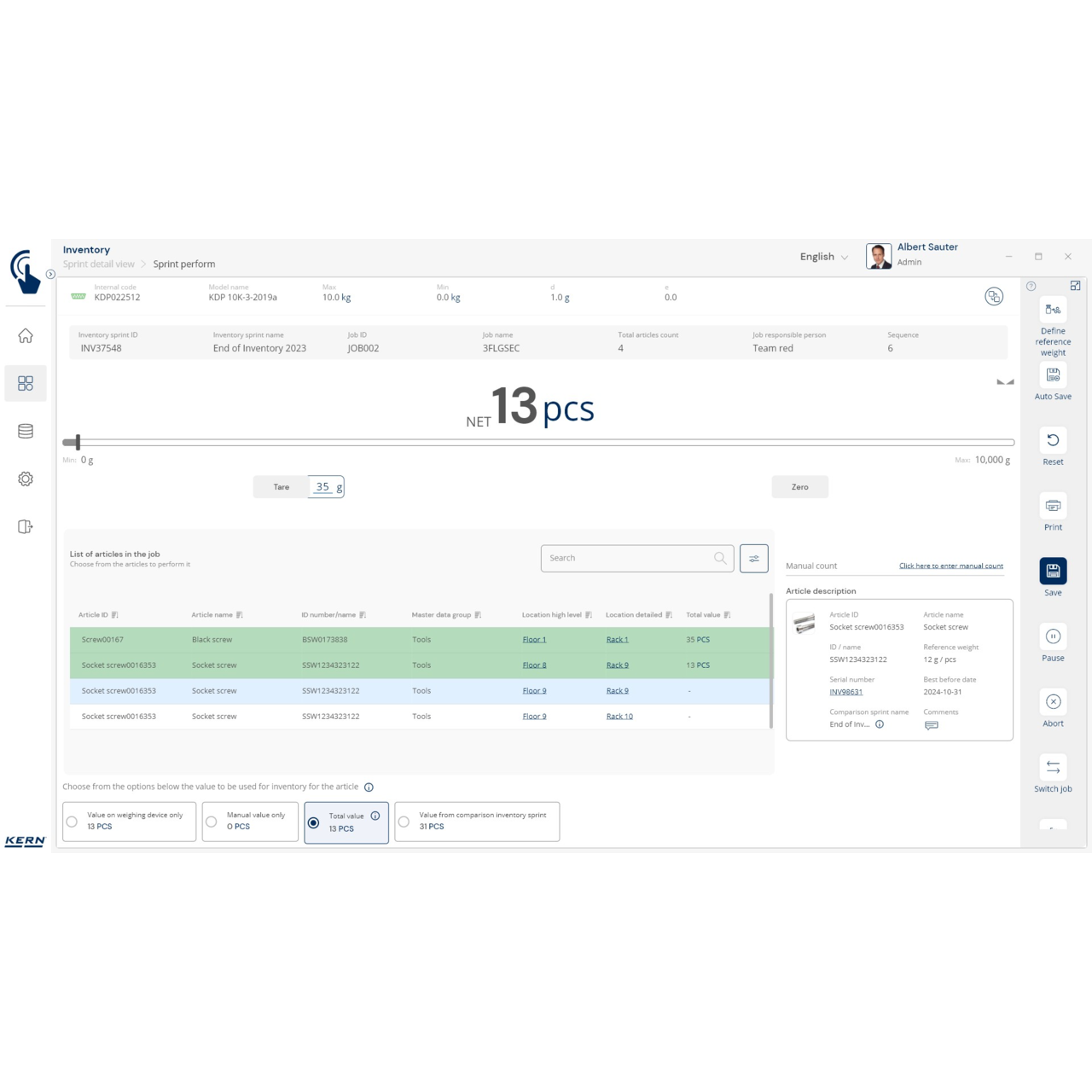 Balance d‘inventaire KERN CKE 3600-2-Inventory