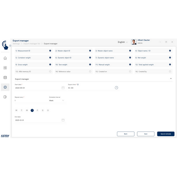 KERN EasyTouch SET-37 Export Manager